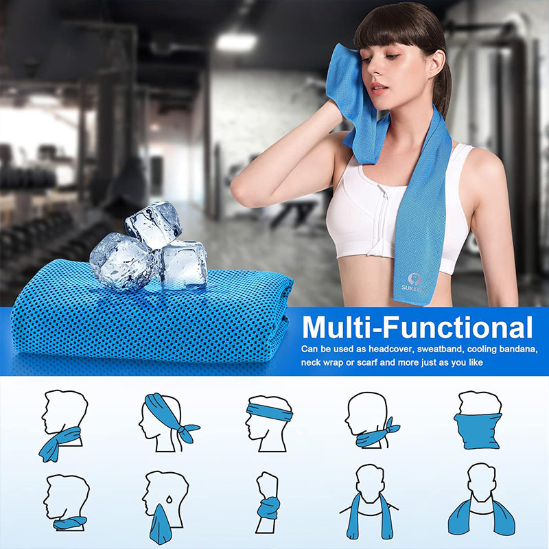 TWS 4 Pack Kühltuch, weiches atmungsaktives kühles Mikrofaserhandtuch für Arbeit, im Freien, Training