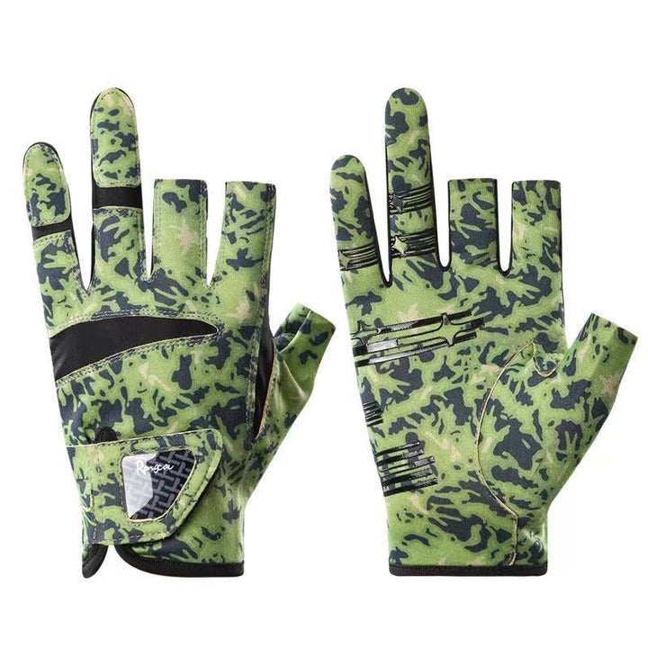 Fingerlose Angelhandschuhe – 3-Schnitt-Design, LSF 50+ Sonnenschutz, rutschfeste Handfläche für Outdoor-Sport