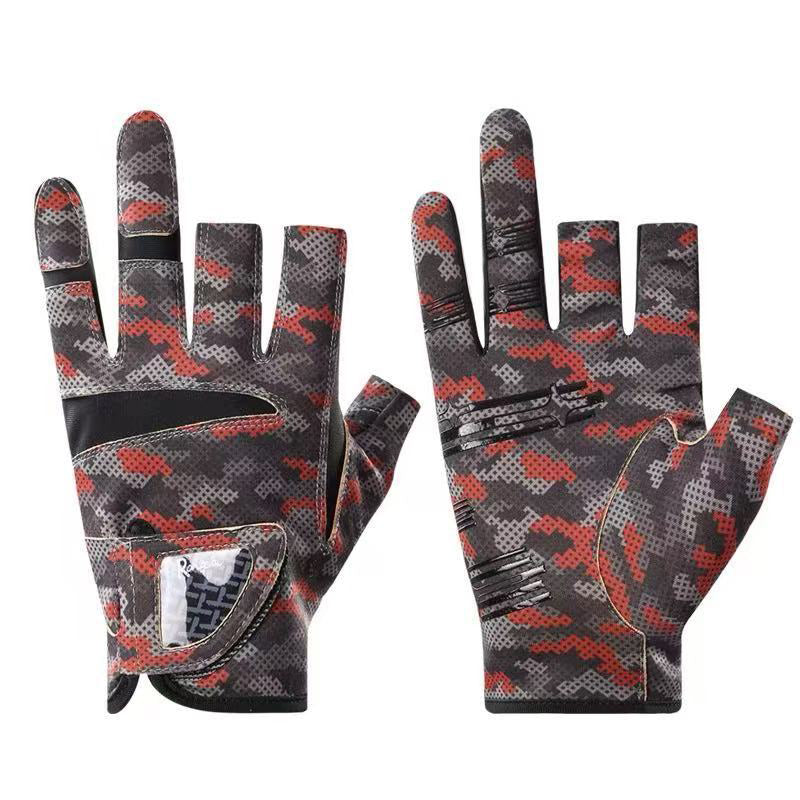 Fingerlose Angelhandschuhe – 3-Schnitt-Design, LSF 50+ Sonnenschutz, rutschfeste Handfläche für Outdoor-Sport
