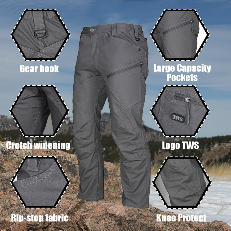 Stretch Tactical Pants Charcoal Pockets