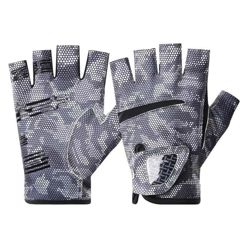 Fingerlose Angelhandschuhe – 3-Schnitt-Design, LSF 50+ Sonnenschutz, rutschfeste Handfläche für Outdoor-Sport