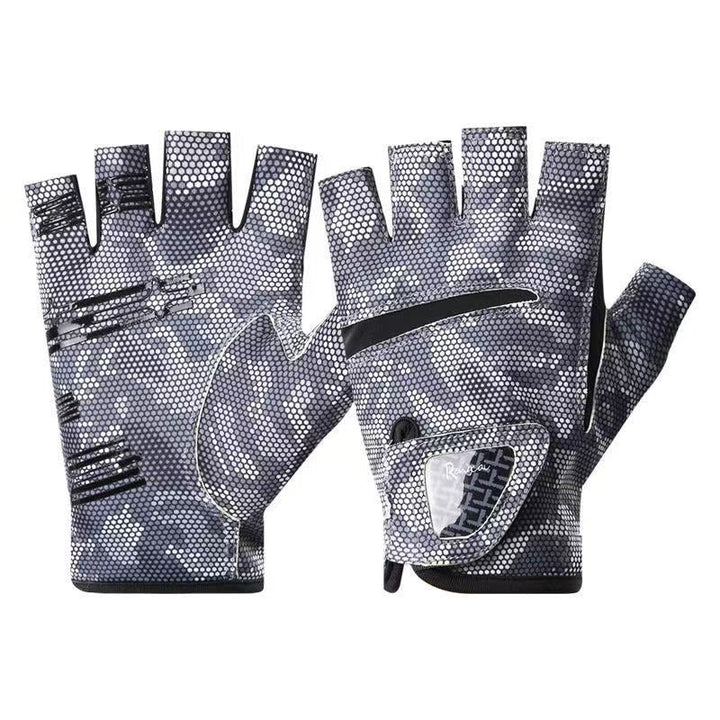 Fingerlose Angelhandschuhe – 3-Schnitt-Design, LSF 50+ Sonnenschutz, rutschfeste Handfläche für Outdoor-Sport