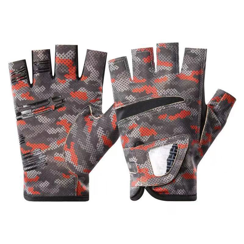 Fingerlose Angelhandschuhe – 3-Schnitt-Design, LSF 50+ Sonnenschutz, rutschfeste Handfläche für Outdoor-Sport