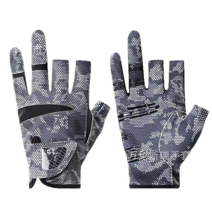 Fingerlose Angelhandschuhe – 3-Schnitt-Design, LSF 50+ Sonnenschutz, rutschfeste Handfläche für Outdoor-Sport