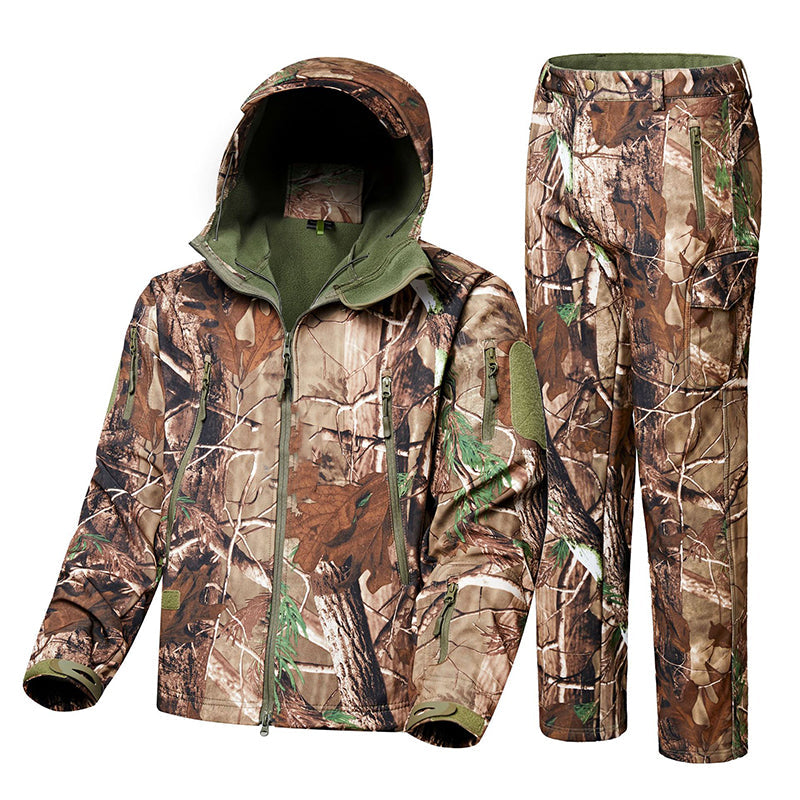 TWS Ultra Silent Jagdanzug Herren Wasserabweisende Softshell-Kleidung Camouflage Feldausrüstung