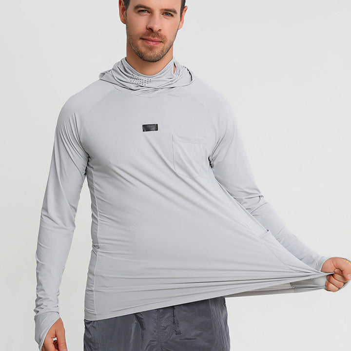 Taktischer Kapuzenpullover für Herren mit Sonnenschutz, schnelltrocknendes Angelshirt