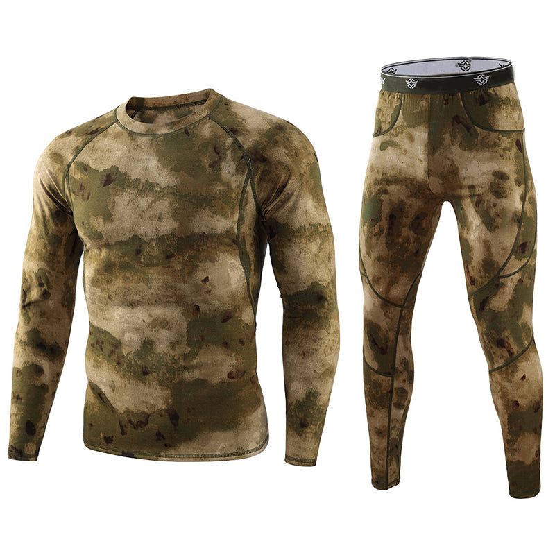 Thermounterwäsche-Set für Herren mit Camouflage-Muster, taktisches Sport-Shapewear-Set