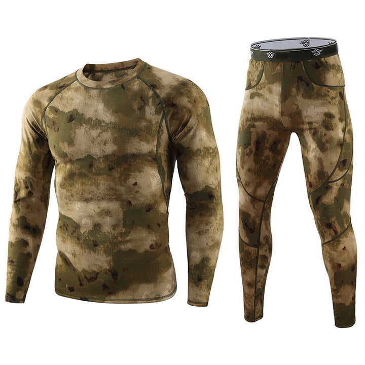 Thermounterwäsche-Set für Herren mit Camouflage-Muster, taktisches Sport-Shapewear-Set