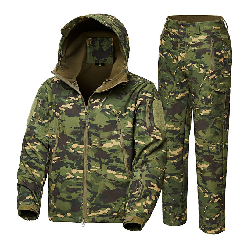TWS Ultra Silent Jagdanzug Herren Wasserabweisende Softshell-Kleidung Camouflage Feldausrüstung