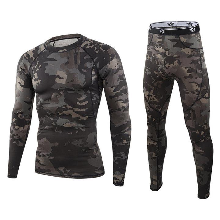 Thermounterwäsche-Set für Herren mit Camouflage-Muster, taktisches Sport-Shapewear-Set