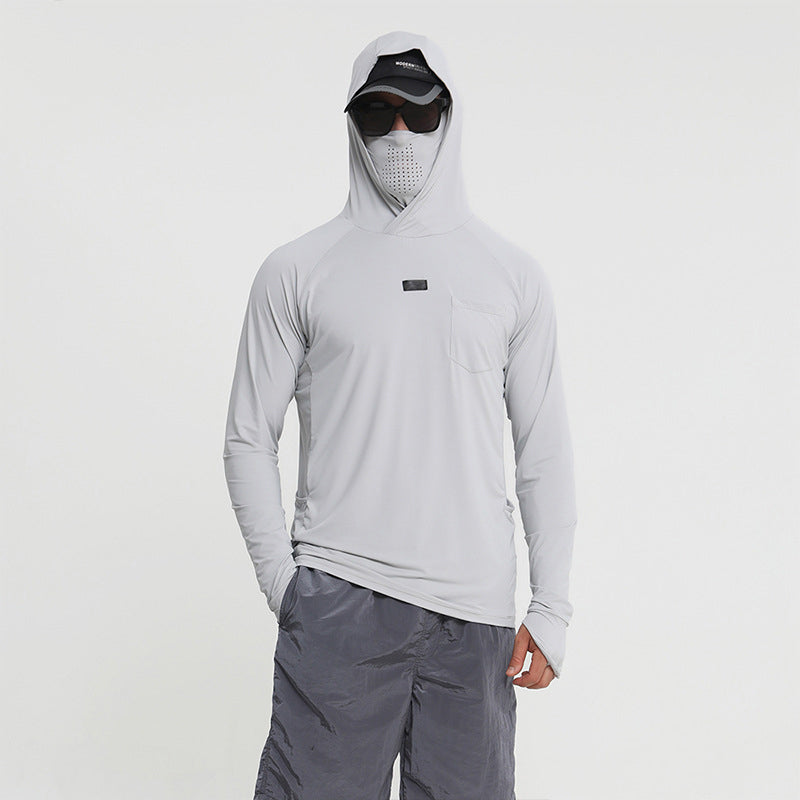 Taktischer Kapuzenpullover für Herren mit Sonnenschutz, schnelltrocknendes Angelshirt