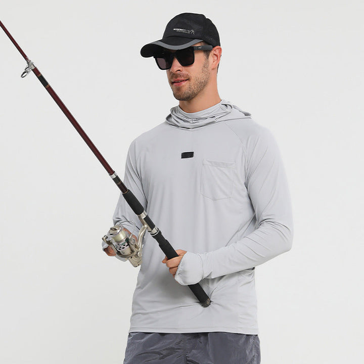 Taktischer Kapuzenpullover für Herren mit Sonnenschutz, schnelltrocknendes Angelshirt
