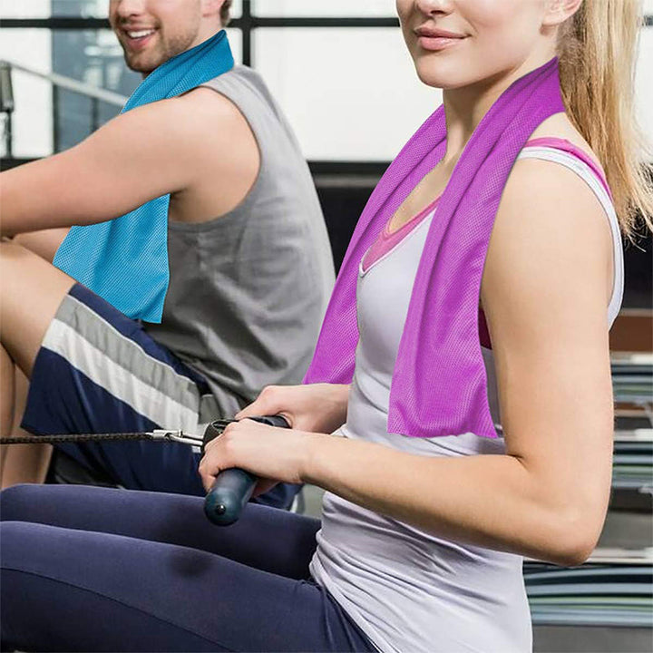 TWS 4 Pack Kühltuch, weiches atmungsaktives kühles Mikrofaserhandtuch für Arbeit, im Freien, Training