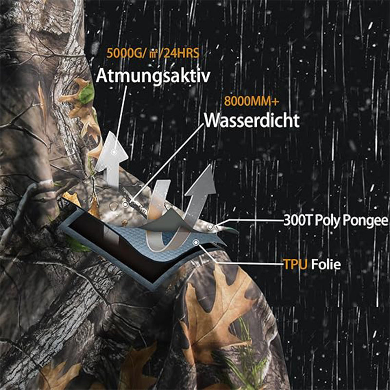 TWS Jagd-Regenanzug – Wasserdichter und leichter Regenmantel für Herren