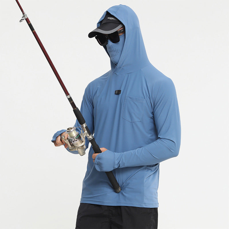 Taktischer Kapuzenpullover für Herren mit Sonnenschutz, schnelltrocknendes Angelshirt