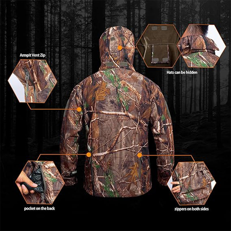 TWS Ultra Silent Jagdanzug Herren Wasserabweisende Softshell-Kleidung Camouflage Feldausrüstung