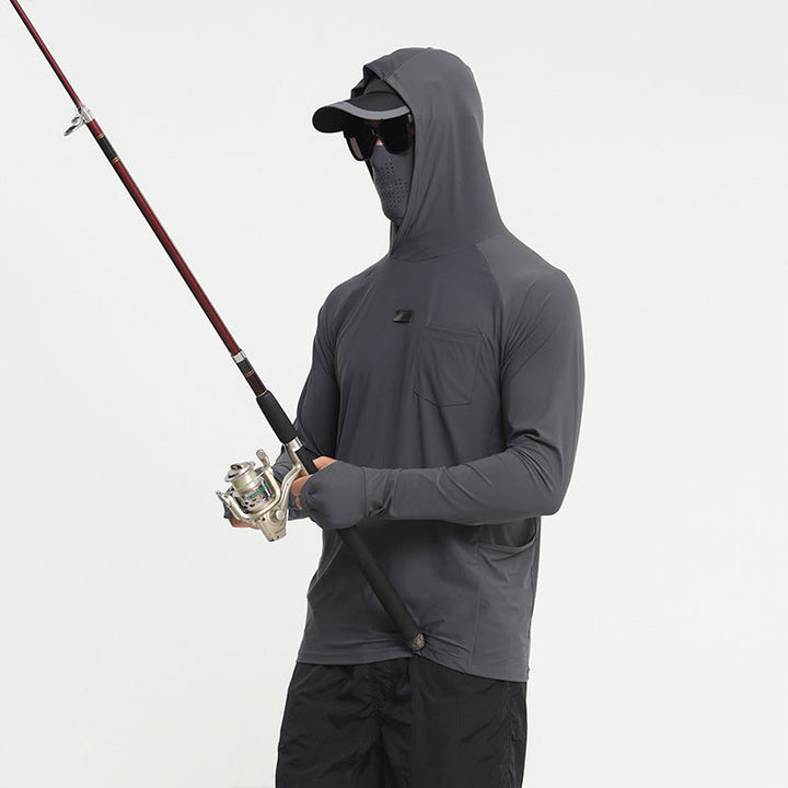 Taktischer Kapuzenpullover für Herren mit Sonnenschutz, schnelltrocknendes Angelshirt