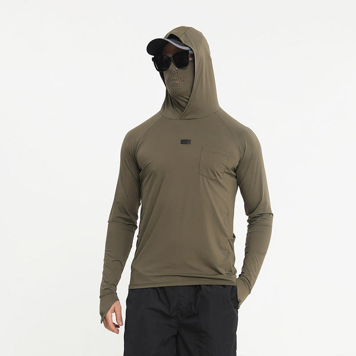 Taktischer Kapuzenpullover für Herren mit Sonnenschutz, schnelltrocknendes Angelshirt