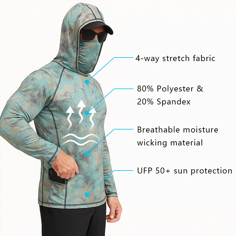 FieldGuard Buntes, schnelltrocknendes UV-Schutz-Angelshirt