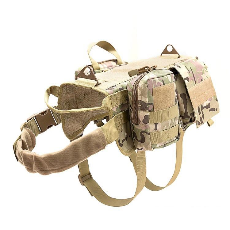 Taktischer Hundegurt mit 3 Farben Verstellbare Militärische K9 Hundegurt-Weste mit 3 abnehmbaren Beuteln