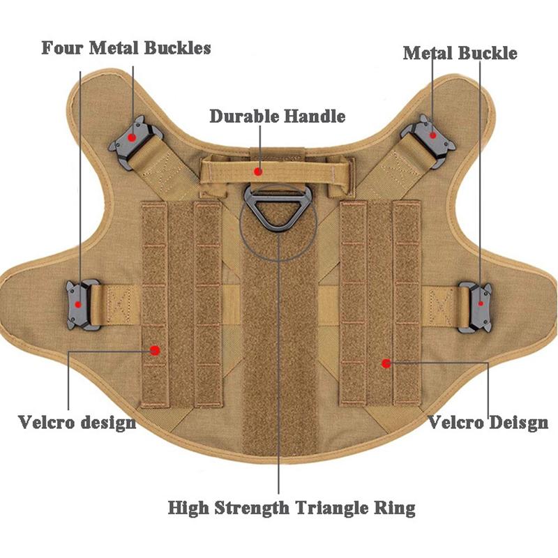 Einstellbarer deutscher Schäferhund Taktische Hundegurt-Weste mit Griff